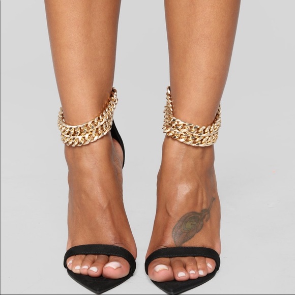 Fashion Nova Shoes - Chain Gang Heeled Sandal - Black